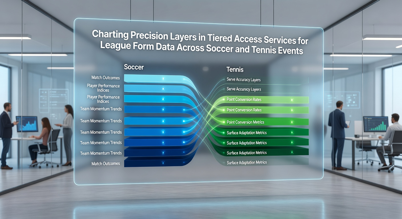 Detailed chart illustrating precision data layers connecting soccer team form streaks with tennis player stamina metrics across multiple events