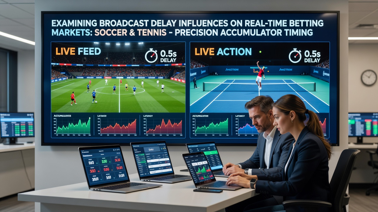 Illustration of broadcast signal delays affecting live soccer and tennis betting interfaces during major events