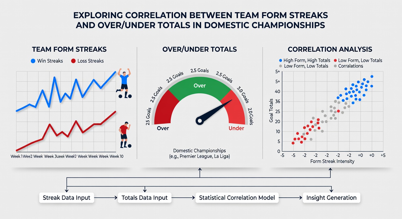 Analytical charts displaying form streak data alongside over under goal totals