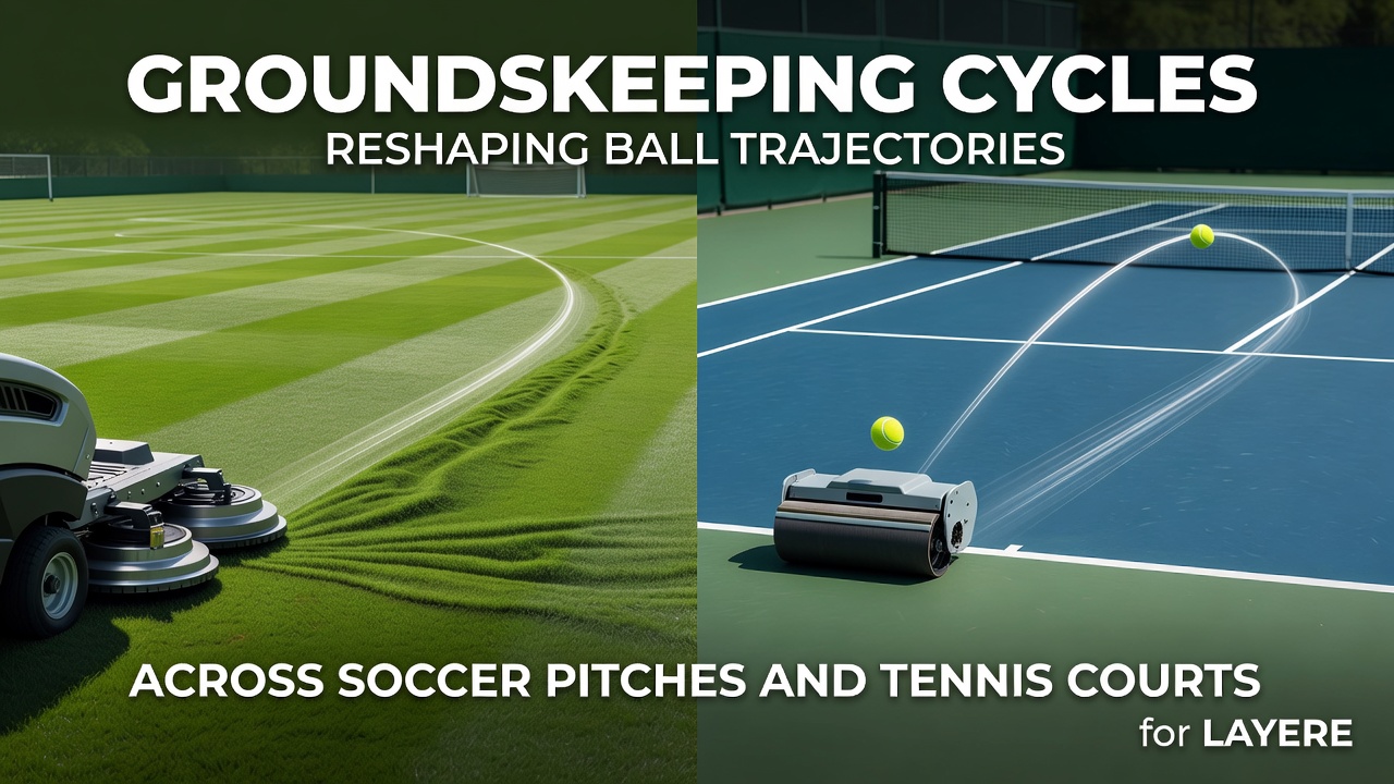 Tennis court rolling and maintenance equipment shaping surface conditions