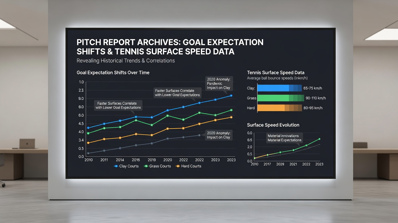 Comparative chart linking soccer pitch conditions to tennis surface speed variations for betting analysis