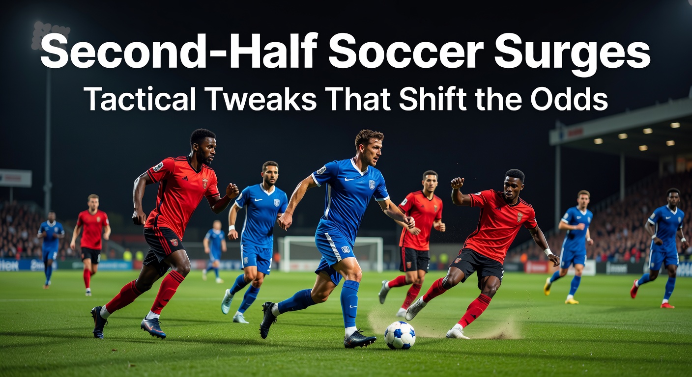 Soccer coach signaling a key substitution during a tense second half, with players reacting on the pitch
