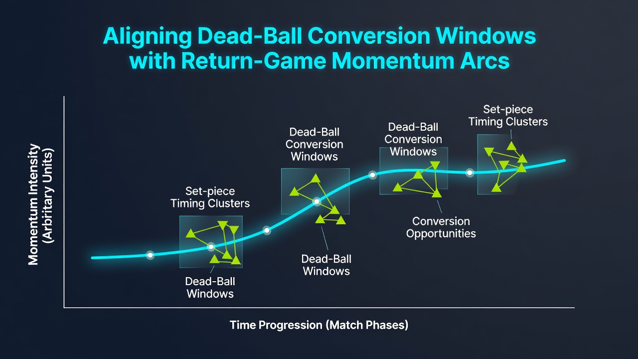 Timeline graphic illustrating aligned set-piece and break-streak windows for June 2026 multi-league events
