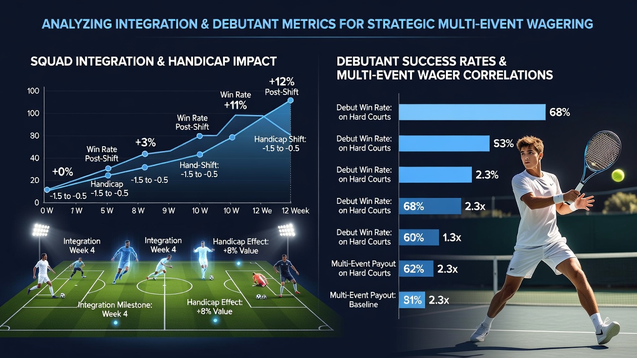Visual representation of squad integration timelines in football after managerial changes and tennis debutant performance trends
